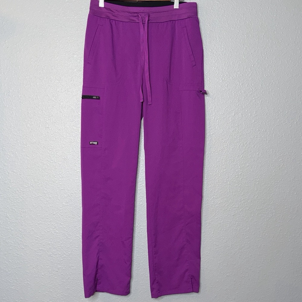 Grey's Anatomy Barco Scrub Pants Small Purple Spandex Stretch Cargo Nurse